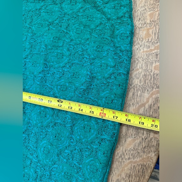 Anthropologie Maeve Floral Lace Midi Skirt size Small Green Turquoise Teal - Picture 16 of 16
